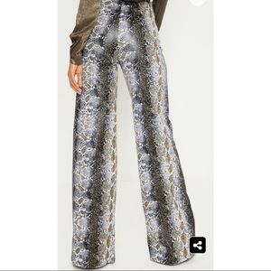 PLT Snakeskin wide leg pants